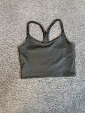 Abercrombie Fitch Tank Top Womens M Green Cropped Racerback Gym Workout