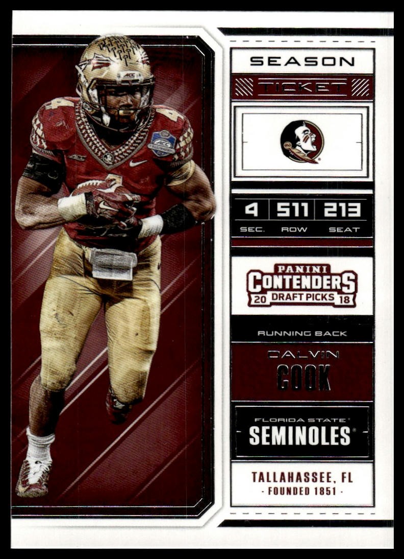 2018 Panini Contenders Draft Picks Dalvin Cook #25