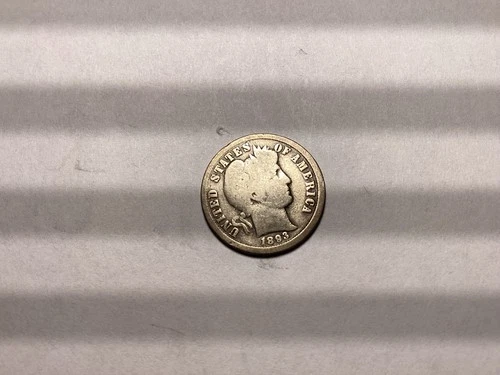 BARBER DIME SEMI KEY - SET BREAK - 1893o - ave. circ. -