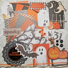 Halloween Card Making Kit "Spooky" Paper & Embellishments to Make 5 Cards