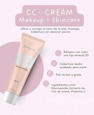 CC Cream 01 Light FARMASi- Crema CC Color Control, Acabado Natural e Impe