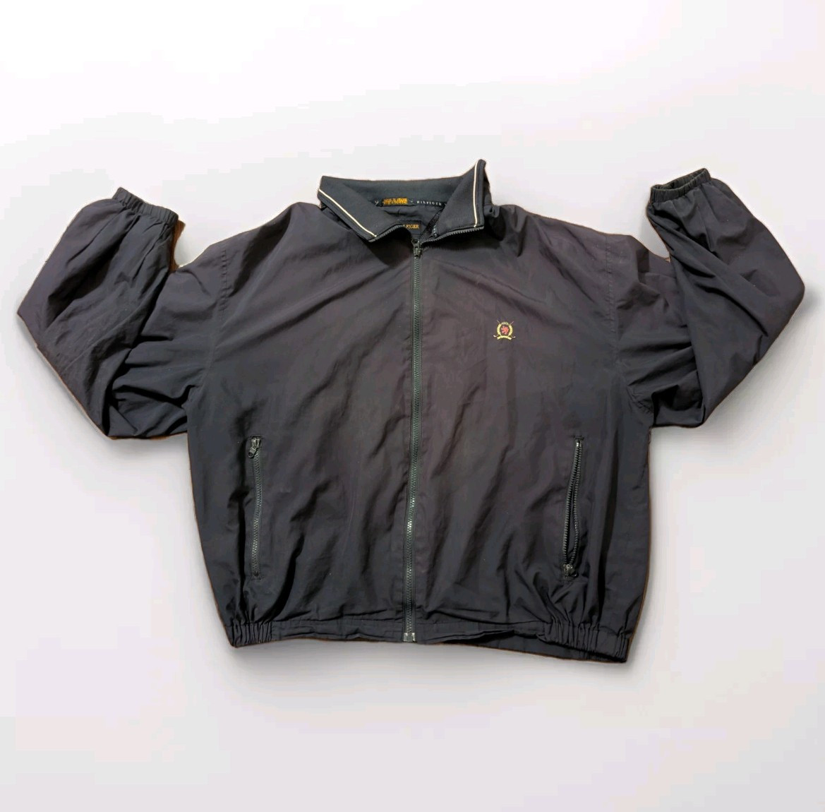 Tommy Hilfiger Golf Men’s Dark Navy Blue Windbreaker Size XL Jacket Logo Zip