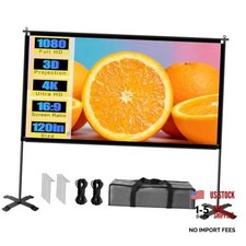 120 inch Outdoor Projector Screen with Stand, Portable Projector Screen with