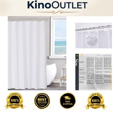 Solid White Shower Curtain Liner with Magnets - Hotel Quality 70x72