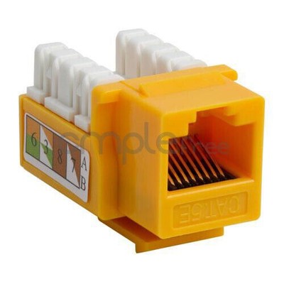 Cat5E Keystone Jack Punch Down RJ45 CAT5 Yellow