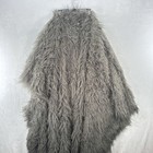 Restoration Hardware Blanket Gray Faux Fur Tibetan Throw Rustic Shaggy 60x77"