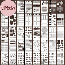 36 Pieces Journal Stencils for Bullet Dot Journaling Notebook Scrapbook, 4 X 7 I