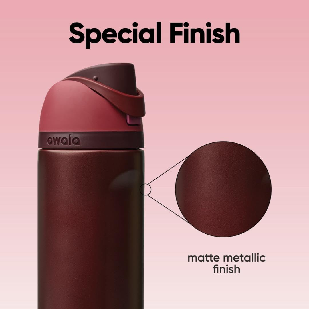 Freesip Insulated Stainless Steel Water Bottle with Straw, Bpa-Free Sports Water