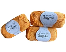 Drops Safran 3 Skeins ea 50 gr 175 Yds 100% Egyptian Combed Cotton Sunshine #11