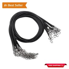 10 Pack Leather Necklace Cords 2.0mm Black String with Secure Clasp for Crafts