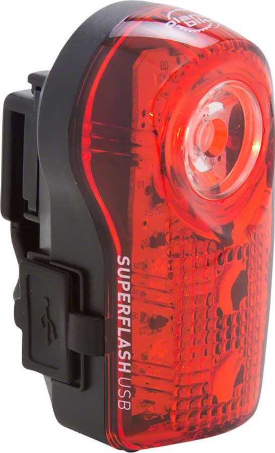 Planet Bike Superflash USB-Rechargeable Tail Light: Red/Blac