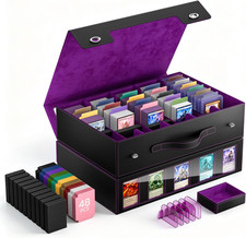 Large TCG Card Storage Box 5 Row Locking Case 48 Dividers Commander Display