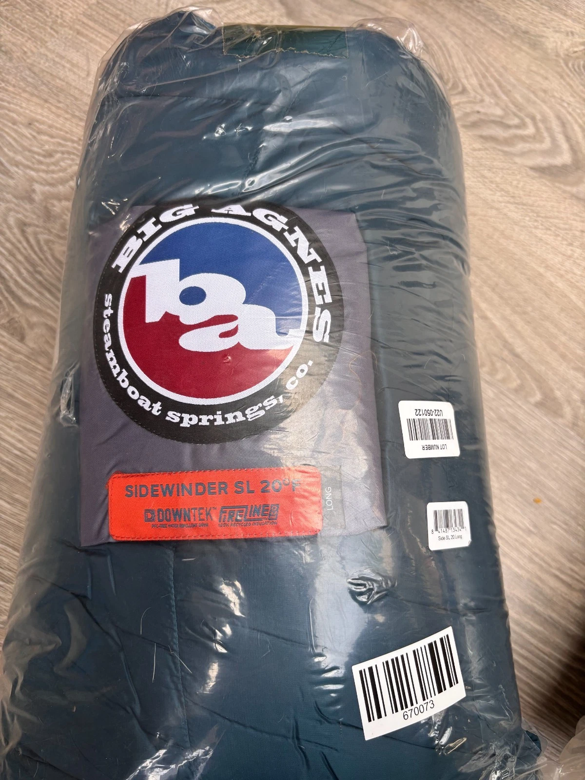 Big Agnes Sidewinder SL 20 Sleeping Bag, 650  DownTek, size long no.2