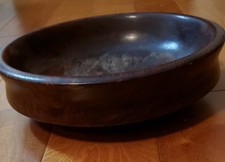 Wooden Bowl Brown Round 10.5 Dia 3 Tall Solid...