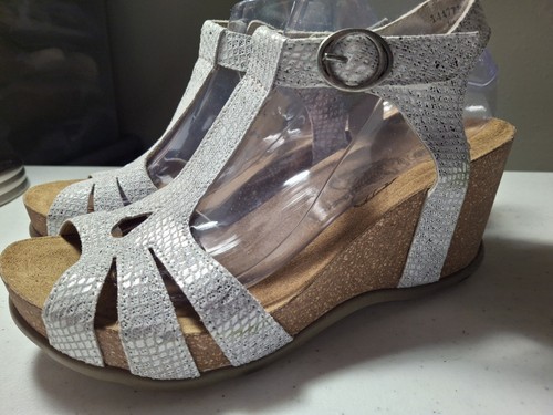 Fly London Gumy Diamond T Strap Wedge Sandal Women's EU 38 US 7.5-8