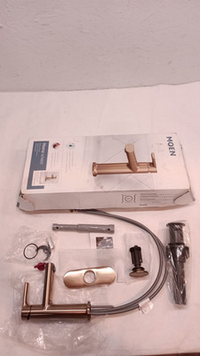 Moen 84794BZG MEENA Single Hole 1-Handle Bathroom Faucet with Drain Bronzed Gold
