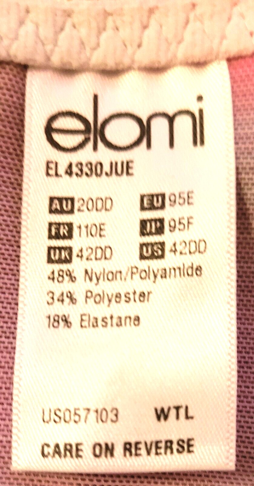 ELOMI Bra 42DD Green Tropical Print Plunge Underwired Kelly EL4330 BNWT image 7