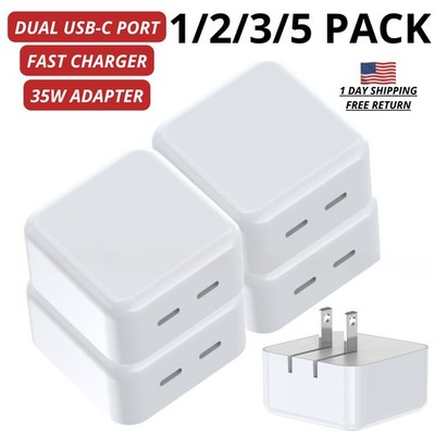 35W Dual USB-C Fast Charger Block Power Adapter Lot For iPhone 14 13 12 11 XR 8
