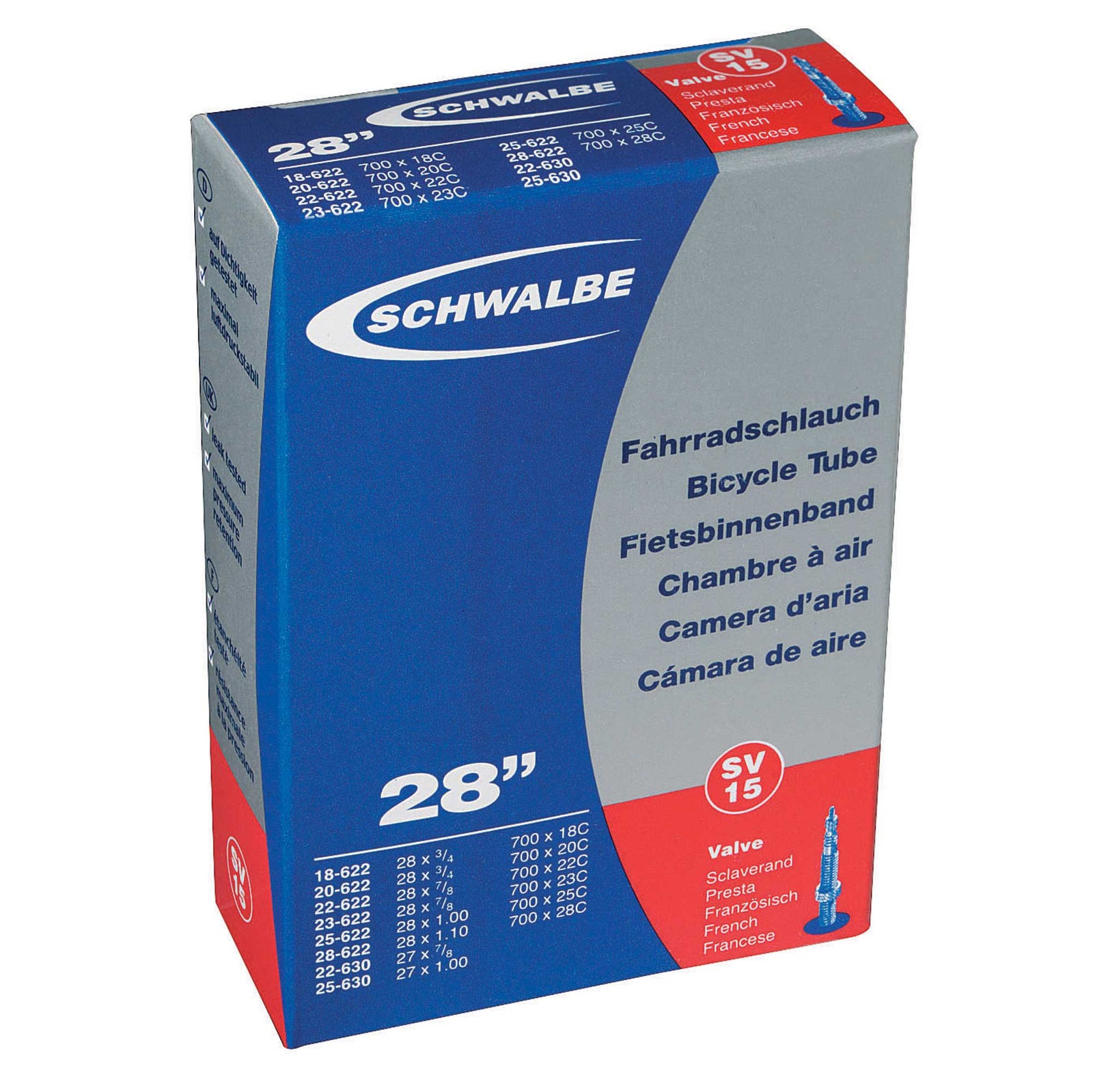 Schwalbe 700 x 28-45c Bike/Cycle/Cycling Tyre Inner Tube - Schrader Valve