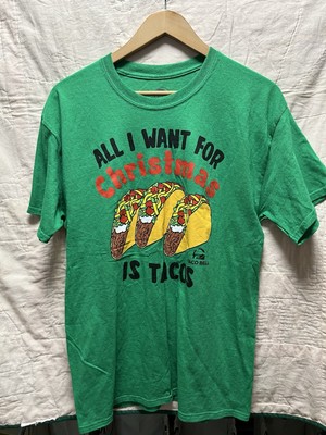 Taco Bell T-shirt Large  All I Want For Christmas Is Tacos  Green 