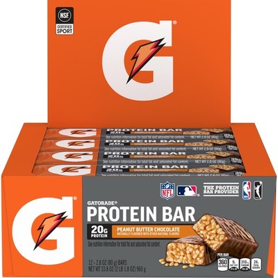 Gatorade Whey Protein Recover Bars, Peanut Butter 2.8 Ounce (Pack of 12) 