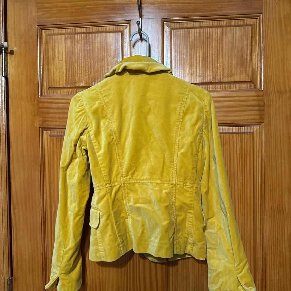 Blazer J.Crew ouro amarelo gancho de veludo frontal manga longa - Imagem 4 de 4