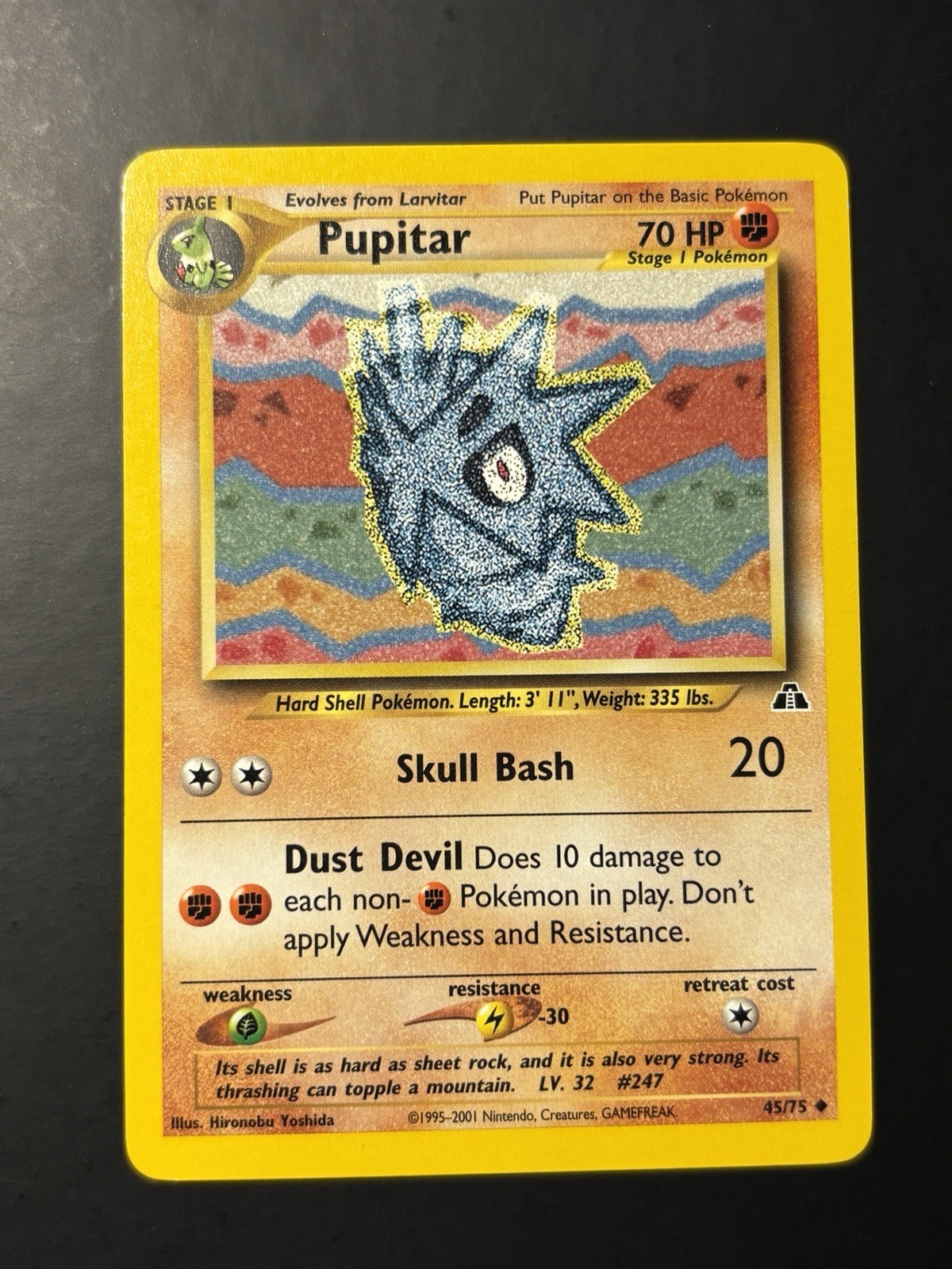 Pupitar 45/75 Uncommon Neo Discovery Pokemon Unlimited Lightly Played