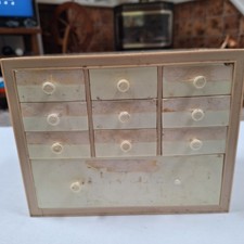Vintage Akro-Mils Cabinets USA Plastic 10 Drawer Organizer Storage FLAWS READ