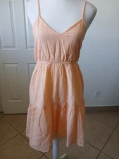 SO Goods For Life Mini Dress Small Sleeveless Orange Peach Adjustable Straps
