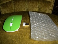 Green Slim 2.4GHz wireless mouse, quiet, ergonomic design for PC and laptop