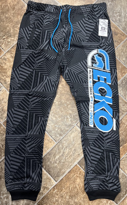 NWT Ecko Jogger SweatPants Mens XL Black Take Flight Fleece Geometric Stretch ￼