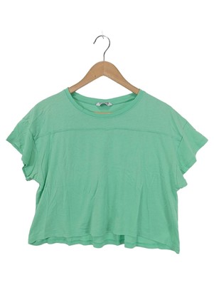 PULL & BEAR Cropped Shirt Damen Shirt Gr. DE 38 grün Casual-Look