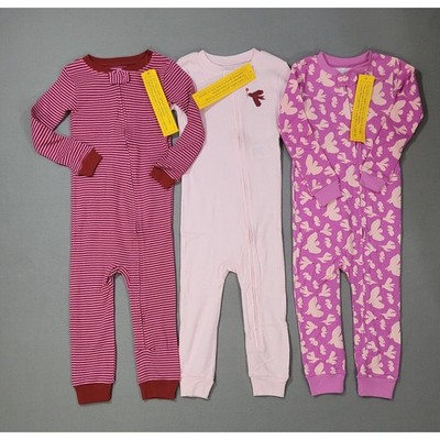 Amazon Essentials Toddler Girls Cotton Footless Sleeper Pajamas 3pack 4T