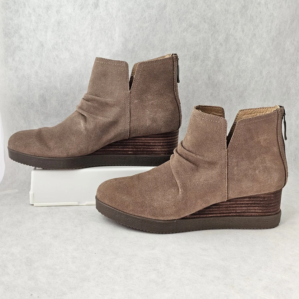 Dansko Sheena Gamuza Tacón de Cuña Para Mujer Botín Lateral Tobillo Cremallera Talla 38 Cómodo Foto 3 de 4