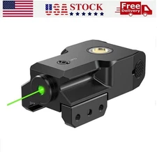 Low Profile Rechargeable Green Laser Sight For Pistol & Rifle W/Picatinny Rail