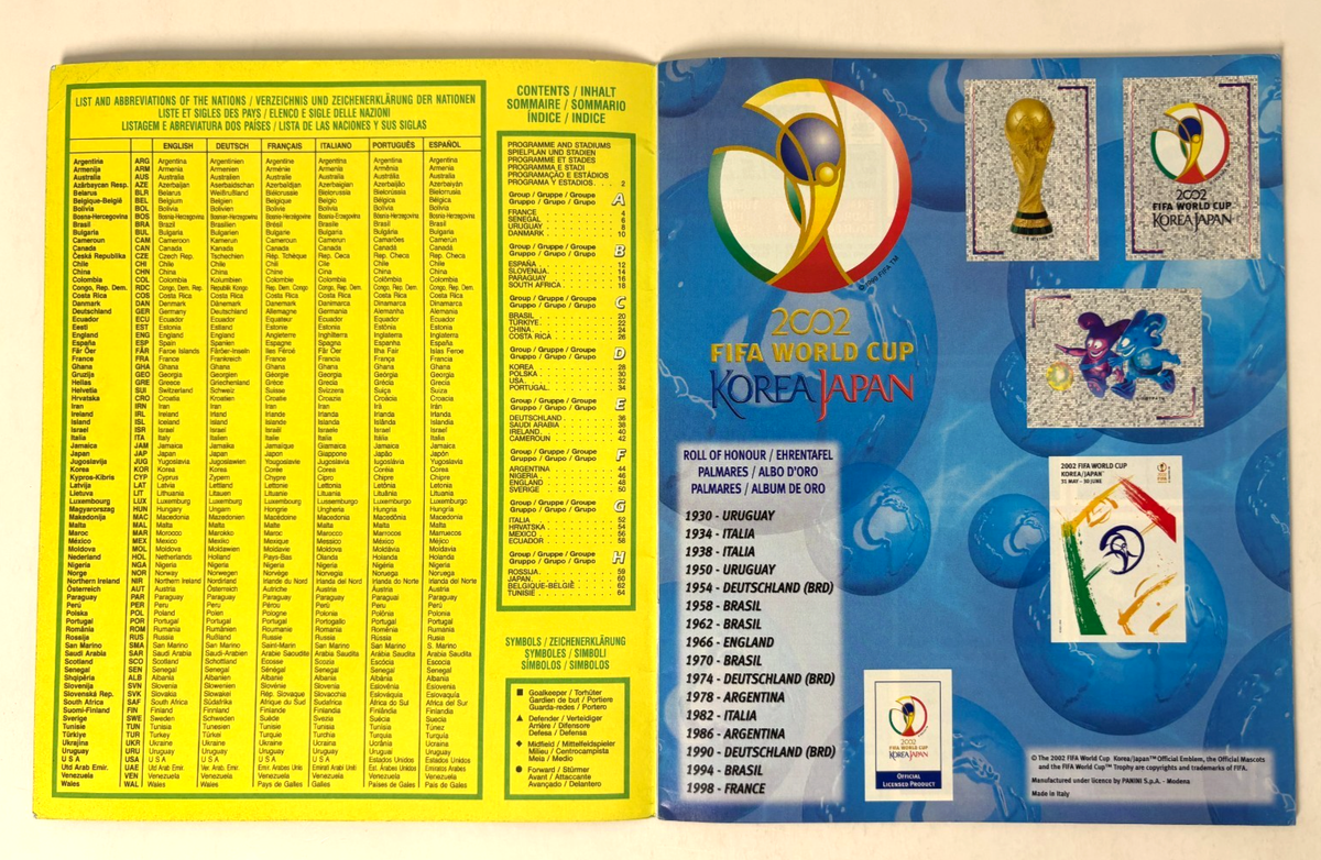 2002 FIFA WORLD CUP 記念冊子 ALBUM FIFA World Cup KOREA JAPAN 2002 PANINI MAGAZINE Complete