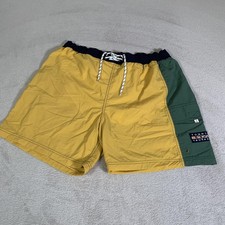 Vintage Tommy Hilfiger Swim Trunks Mens M Yellow Green Colorblock Tommy Trunks