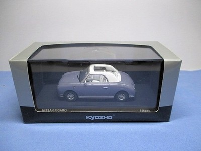 Kyosho 1/43 Nissan Figaro Open Top Model Lapis Grau Lila Neu