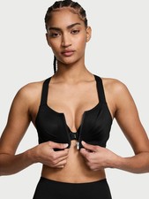 Victoria's Secret Knockout  Black Front-Close Underwire Sports Bra Size 38DD