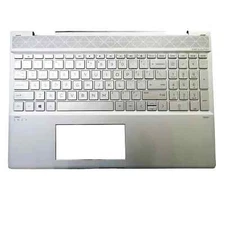 For HP ENVY 15-CN 15M-CN Silver Palmrest US Keyboard Backlit 609939-001 Top Case