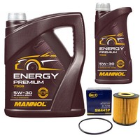 MotoröL Set Mannol Energy Premium 5W-30 6 Liter + ÖLfilter FüR Volvo S40 V70 1.8
