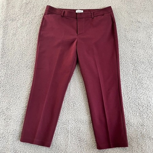 Elle Dress Pants Trousers Womens Size 14 Red High Rise Pleated Career  Casual | eBay