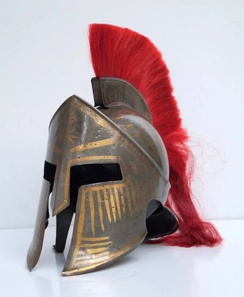 300 Capacete Espartano Usável Vermelho Pl Medieval Leônidas Cavaleiro Grego Presente de Natal - Imagem 2 de 4