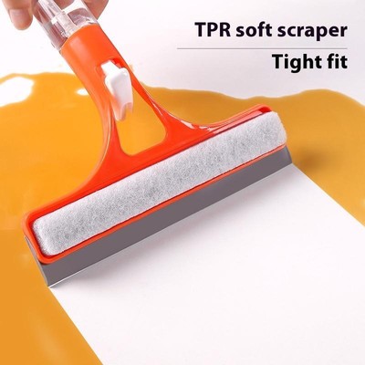 3 In 1 Window Cleaning Squeegee Multi Function Glass Mirror Wiper With Spray _r1