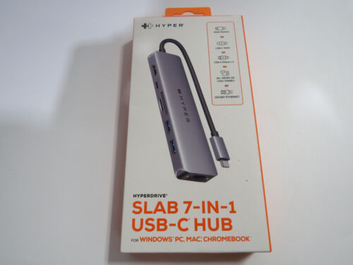 HYPERDRIVE SLAB 7-in-1 USB-C Hub for Windows PC, Mac, and Chromebook NEW