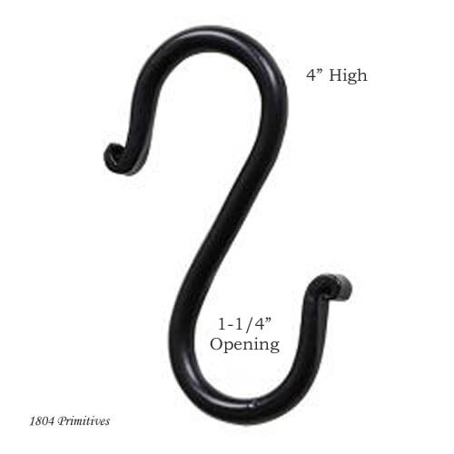 NEU -- 2 schwarze schmiedeeiserne "S" Haken -- 4" hoch - Bild 2 von 2