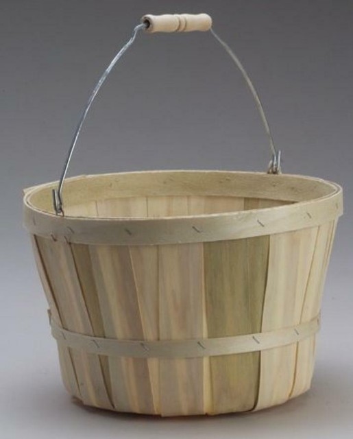 1 Dozen Half Peck Size Wooden Basket With Wooden Spool Handle eBay