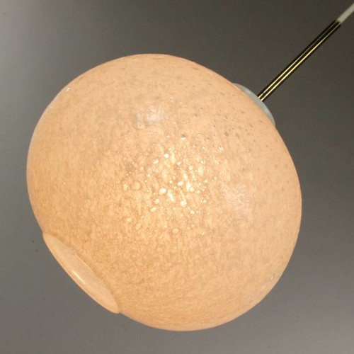 VTG Doria Schaum Glas Kugel Lampe Ø30cm Neuw. Pendel Leuchte 60er 70er Jahre - Bild 2 von 12