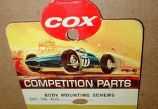4 Cox Chrome Button Head Screws Body Mounting Slot Car Vintage 1960 #4116 NOS
