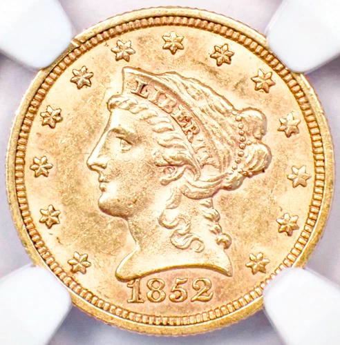 1852 Liberty Gold Quarter Eagle $2.50 Coin - NGC Uncirculated Details (UNC MS)